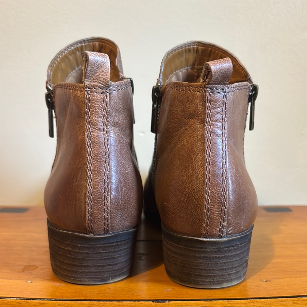 Lucky Brand Brown Ankle Boots with Low Heel - Picture 3 of 6